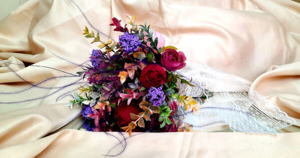 دسته گل مصنوعی عروس مدل purple